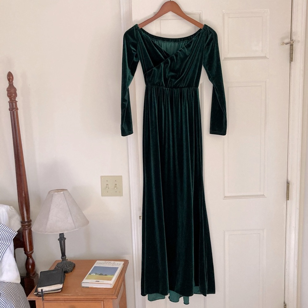 Green Velvet Dress {Emerald or Forest}